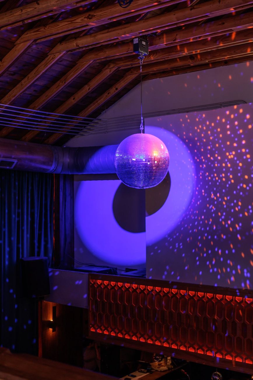 Disco ball over the room
